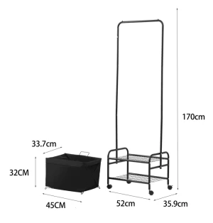 garment rack with foldable basket ZH-8005