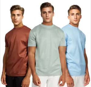 Mercerized Cotton T-shirt Custom Logo Men's Premium Shine T-shirt Men