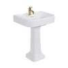 Bathroom Vintage style white porcelain freestanding pedestal sink