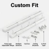 Modern Style Telescopic Curtain Rod Pole Black, Aluminum No Cut Silent Smooth Adjustable 0.65-5.1M Wall Ceiling Mount P
