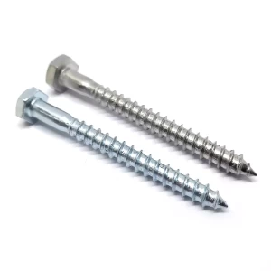 high quality carbon steel 4.8 zinc plated hex head wood screws