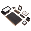 Star Luxury Leather Desk Set 11 Accessories Black