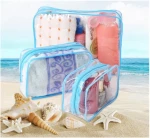 make up cosmetic custom logo printed clear pvc zipper packaging bag