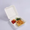 9 inch biodegradable 3 compartment sugarcane bagass clamshell food containers renewable lunch box