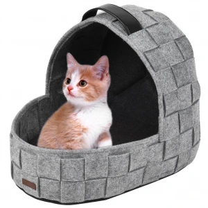 Thick Felt Woven Pet Cave Bed for Small Medium Dog Cat