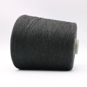 black Ne16/2plies 10% stainless steel staple fiber blended with 90% polyester staple fiber for touch screen gloves