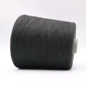 black Ne16/2plies 10% stainless steel staple fiber blended with 90% polyester staple fiber for touch screen gloves-xtaa114