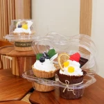 1 2 4 Transparent Muffin Clear Plastic Food Cupcake Oem Disposable Box Baked Desserts Cake Packaging Box