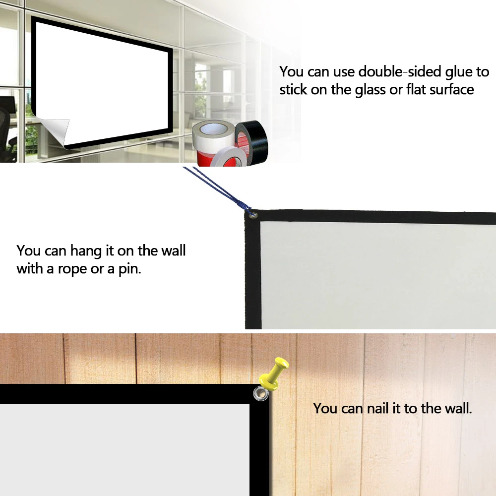 100 inch 16:9 projector screen for school/office/home cinema projection screen