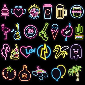 Buy 100 Pcs Neon Lights Cartoon Stickers For Laptop Skateboard Luggage Car  Styling Bike Doodle Decals Cool Waterproof Sticker from Yiwu City Xinqi  Package Co., Ltd., China