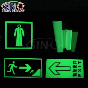 1.22x45.7M Factory Price Glow In The Dark Reflective Tape Safety Exit Graphic Design Vinyl Rolls Paper Photoluminescent Film