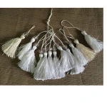 13cm/5 Inch Silky Handmade Soft Craft Mini Tassels with Crystal Beads for Jewelry Making, DIY Projects, Bookmarks
