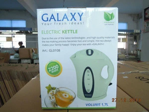 1.7L immersed cordless plastic electric kettle