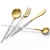 Import 18/10 Portugal colorful stainless steel cutlery set gold plated flatware wholesale from China