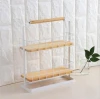 2-Tiers Kitchen Natural Wooden Spice Rack/Standing Rack/Kitchen Bathroom Bedroom Countertop Storage Organizer