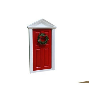 2018 Gift For Christmas 1:12 Scale Wooden Red Elf Fairy Door Christmas Toys For Kids