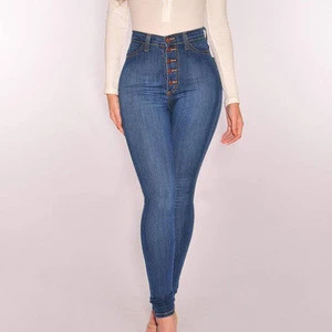 2018 latest design ladies high waist denim pants women jeans