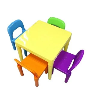 2020 Colourful Children&#39;s Folding Table Chair BPA Free Plastic kids  furniture Table And Chairs Set