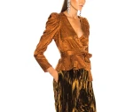 2020 spring/summer fashion wrap around front with tie closure silk top woman ladies blouses and tops