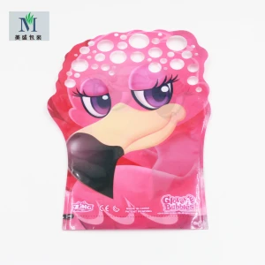 2021 colorful product hot sale special shape heat seal polybag kid child clap hand bubble water toy plastic packaging bags