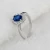Import 2021 factory Wholesale Custom Luxury  Womens  Engagement Anniversary  Blue Sapphire 925 Sterling Silver Ring from China