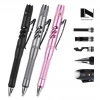 2021 New Design Top Quality Multifunction Glass Breaking Self-Defense Tactical Pen with Flashlight Whistle Fire Starter