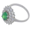 2.0cts  Green CZ and 2.4 cts White CZ 925 sterling silver Ring