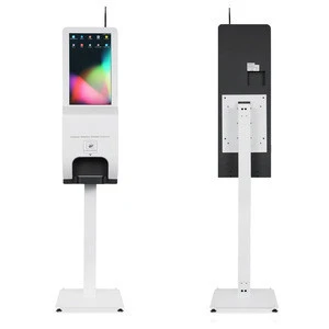 21.5-Inch Touch Screen Floor Standing Advertising Player, Digital Signage Display, Kiosk with Sanitizer Dispenser Touchless
