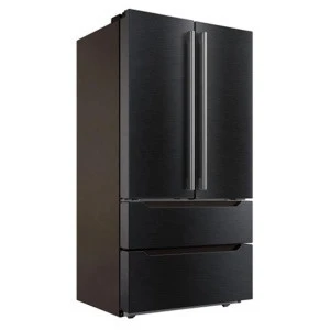 22.5 Cuft double black stainless steel french door refrigerators for home