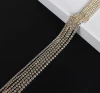 2/2.5/3mm 1meter/lot Garment Glass Beads Trim DIY Jewelry Accessories Clear Crystal Rhinestone Chain G1106