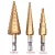 Import 3 pcs HSS Titanium Coated Step Drill Set for Sheet Metal with Cloth Bag from China