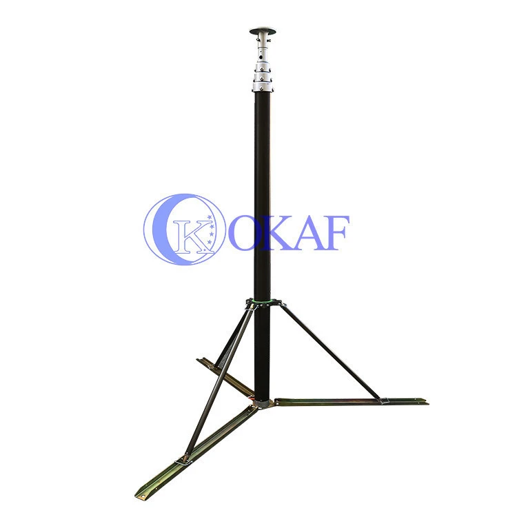 3 to 40M aluminum alloy air pumped tripod telescopic cctv antenna mast tower for telecommunication device