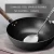 Import 30cm High Quality Seasoned flat bottom carbon steel wok non stick  for all kinds of cooking with removable handle from China