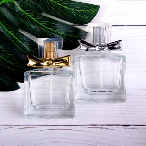 30ml Empty Portable Square Luxury Transparent Glass Perfume Bottle