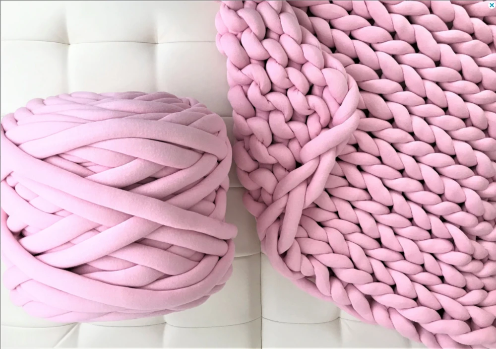 3cm Chunky Vegan Braid Machine Washable Cotton Tube Yarn for Arm Knitting