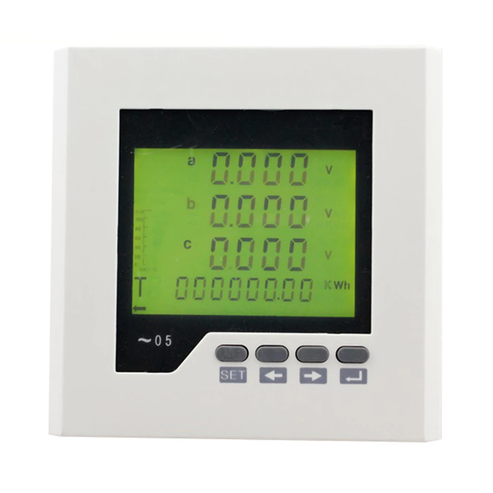 3D2Y Three Phase Digital Multifunction Panel Meter RS485 Communication 120*120mm with LCD Display for Distribution Box