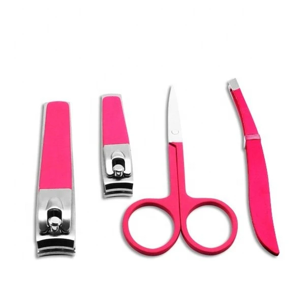 4 pieces Custom logo Manicure Set for Girls nail tools manicure pedicure set nail clipper Nipper Cutters set