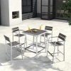 4 Seater  Plastic Wood Top  Metal Aluminum High Outdoor Counter Bar Table And Chairs