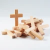 4" Unfinished wood cross blank natural light wood color hand held cross