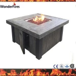 42" Square Chat Fire Pit Table Outdoor Gas Garden Heater