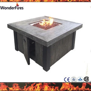42&quot; Square Chat Fire Pit Table Outdoor Gas Garden Heater