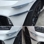 4pcs Black Car Front Bumper Lip Splitter Fin Air trim Universal Auto Body  Spoiler Canards Splitters Protector