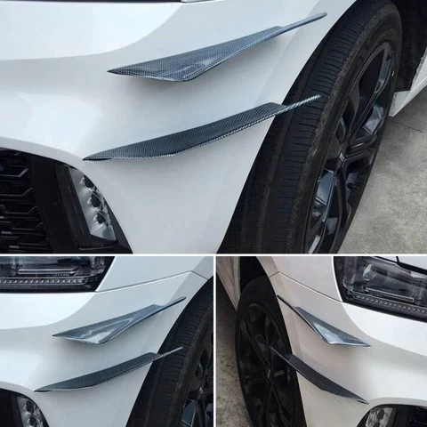 Kaizenmotorsport 4Pcs Black Front Bumper Lip Diffuser Canards Splitters – Universal Fit