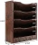 Import 5-Tier Wooden Wall File Holder Wood Magazine Literature Rack with 6 Hooks Hanging Mail Organizer Rack from China