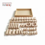 52pcs Block Set With Box  no  coating natural geometry toy kids math montessori educational
