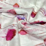 55% Linen 45% Cotton Blended Fabric With Digital Print Floral Pattern  filled with fragrant flowers perfume for women  dress