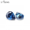 5A Grade Wholesale Machine Cut CZ Stone Loose Pear Shape Blue Cubic Zirconia For Jewelry