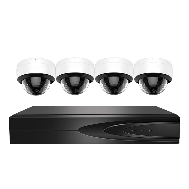 5MP 4 Channel H.265 Dome Kit Indoor Outdoor POE CCTV Security Surveillance Camera Vandal proof System