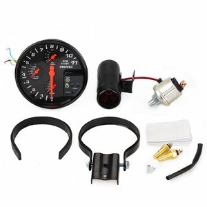 5&quot; inch 4in1 Auto Tachometer RPM Meter with Shift Light Pointer Oil Pressure Water Temperature Oil Temp Gauge Red LED 12V