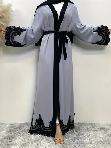 6079 2024 New Best Selling Polyester beautifully designed modern Long Sleeve abaya femmes robe musulmane Party attire